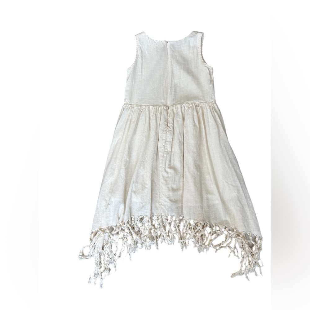Poppet & Fox Girl’s 100% Cotton Cream Colored Fringed Dress 12Y - Picture 2 of 8